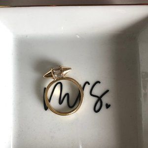 Trendy Gold double cone spike ring